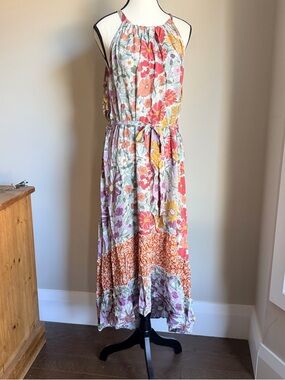 Halter Maxi Sundress in Multicolor Floral